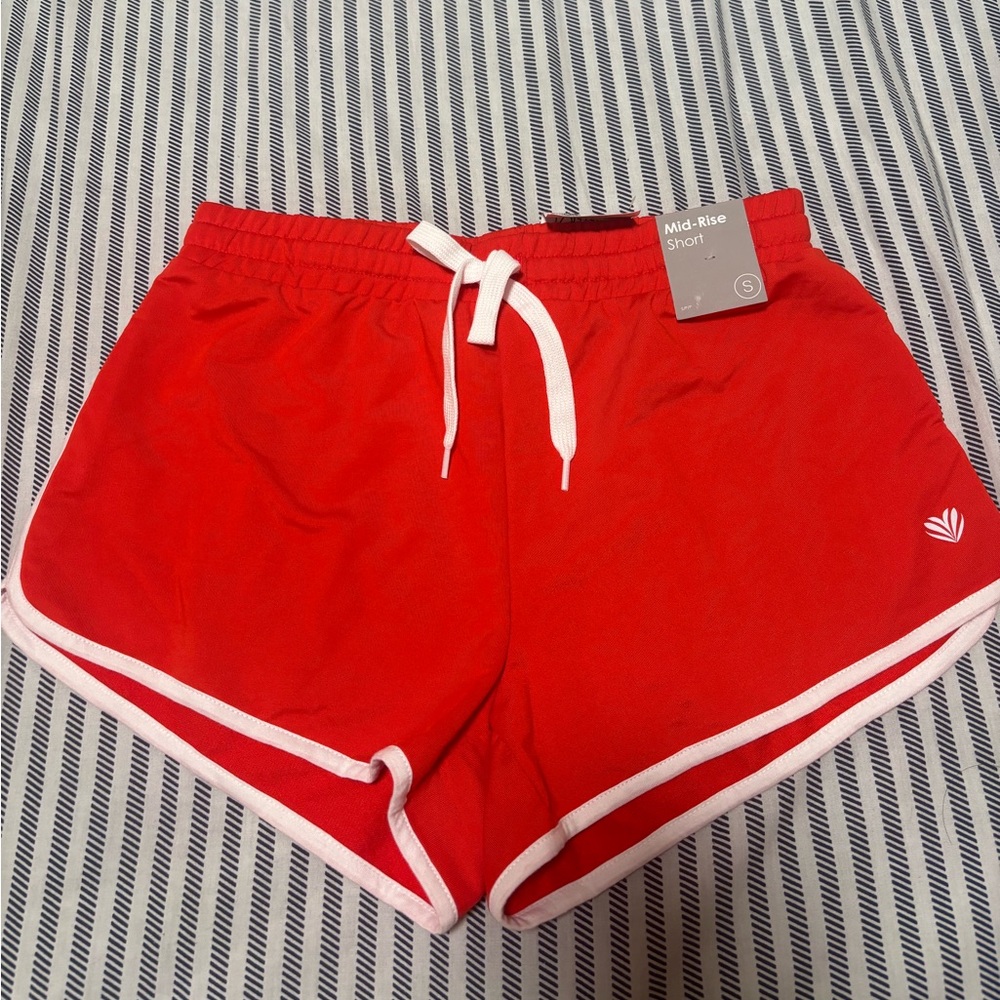 Forever 21 Red Athletic Shorts with White Trim